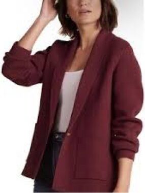 summersalt ribbed sweater Blazer in Deep Burgundy